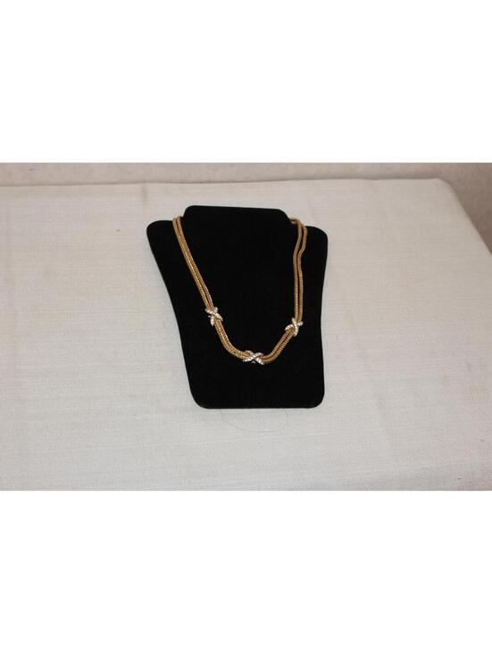 Jewelry - Vintage Rope Necklace with Rhinestone Crystals X Designs